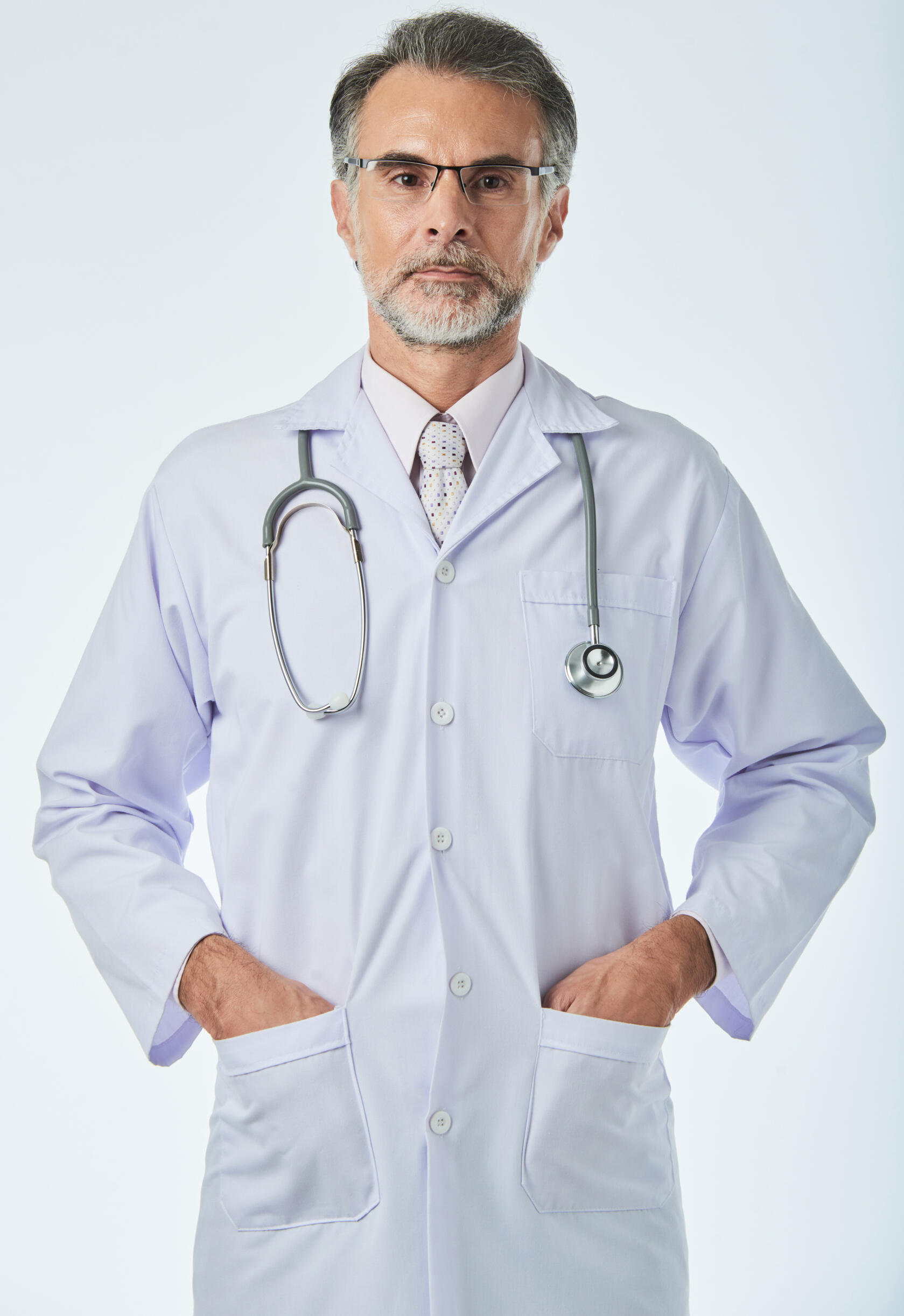 Jaleco Masculino Gola Padre Com Punho Gabardine Branco