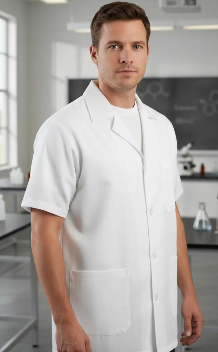 Jaleco Preto Manga Curta Oxford