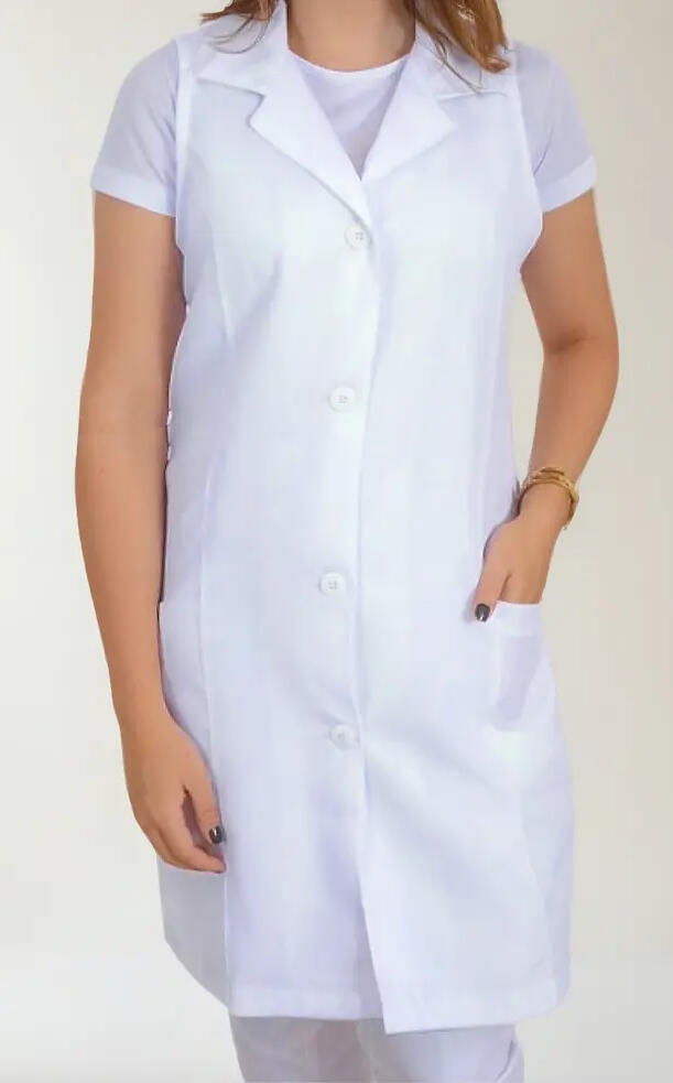 Jaleco Feminino Acinturado Oxford Sem Manga Regata